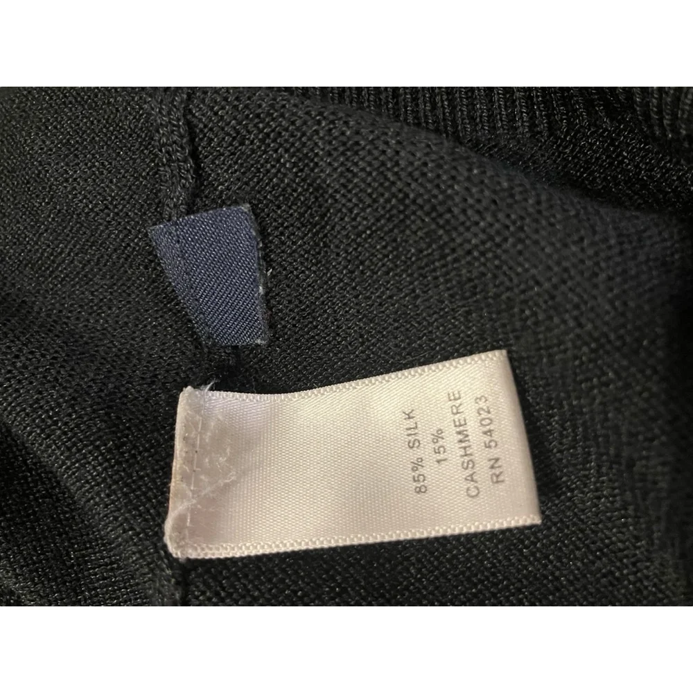 Banana Republic Sweater Silk Cashmere Black VNeck Size Small